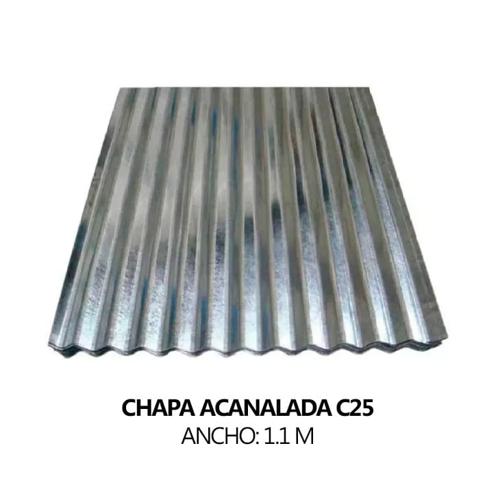 Chapa acanalada C25 cincalum